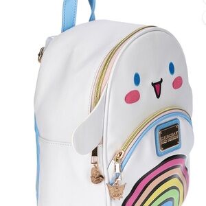 Sanrio White Backpack with Blue Straps and Pink Cheeks